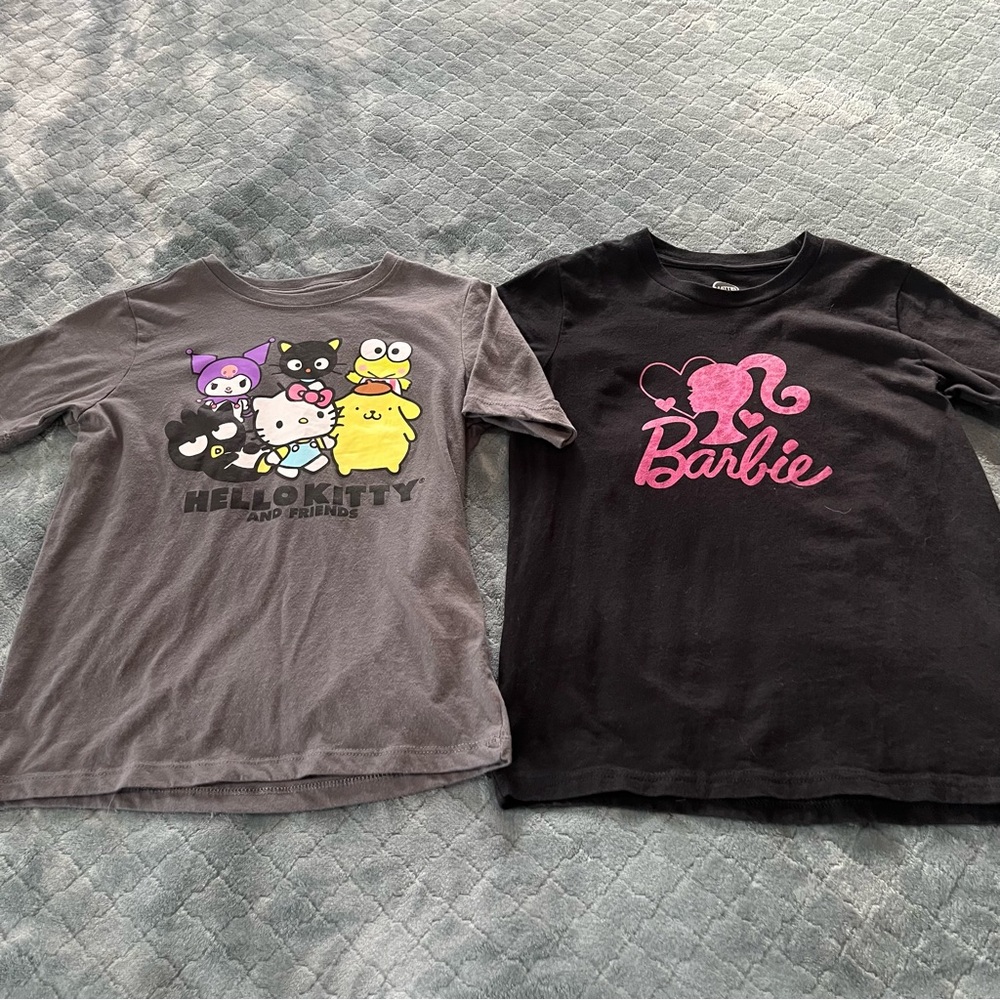 Girls Sanrio Hello Kitty Friends and Barbie Graphic Tee Bundle‎ Size 8 M